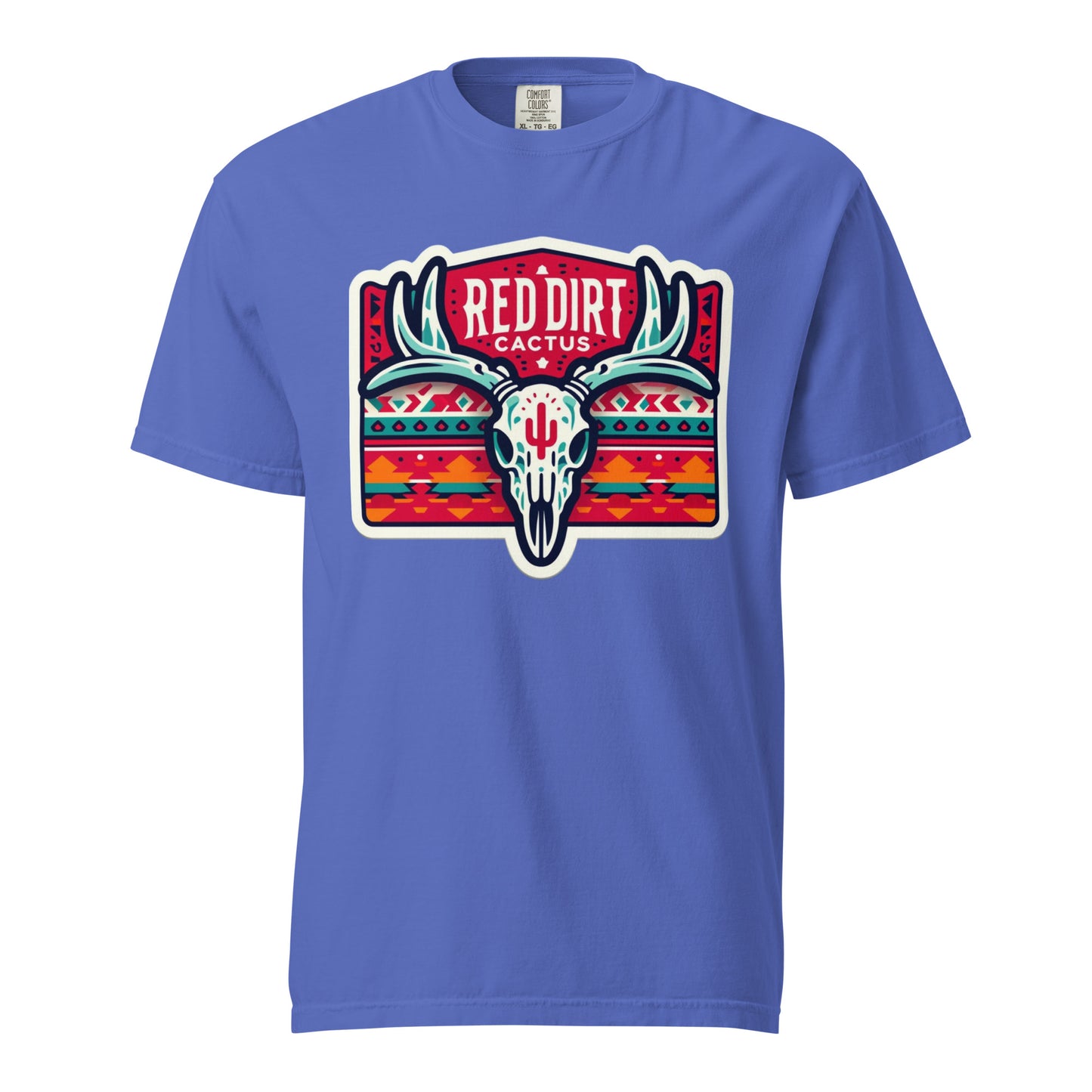 RedDirtCactus Western Aztec Deer skull heavyweight t-shirt