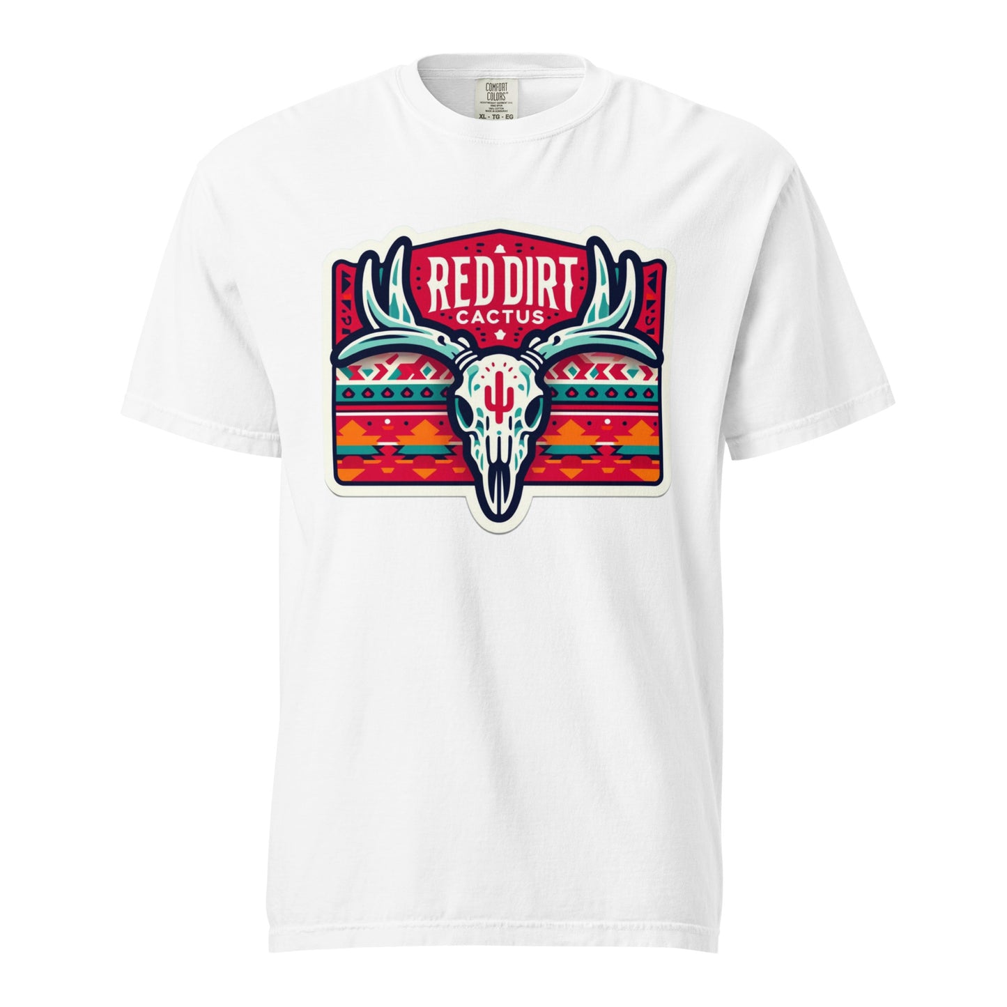 RedDirtCactus Western Aztec Deer skull heavyweight t-shirt